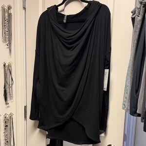 Athleta Black Draped Sweatshirt